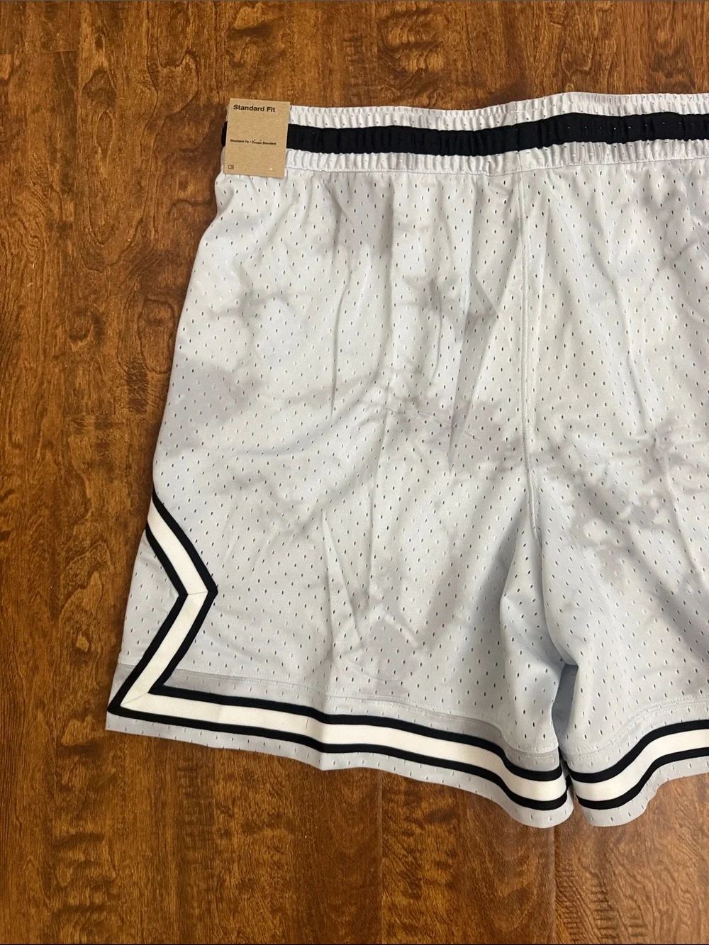 Jordan Men's Light Gray Basketball Shorts with Black Accents